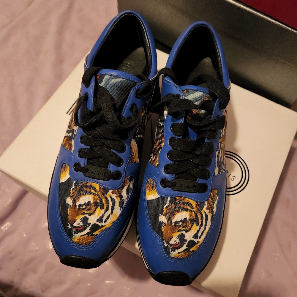 Kenzo Flying Tiger Leather Sneakers Shoes